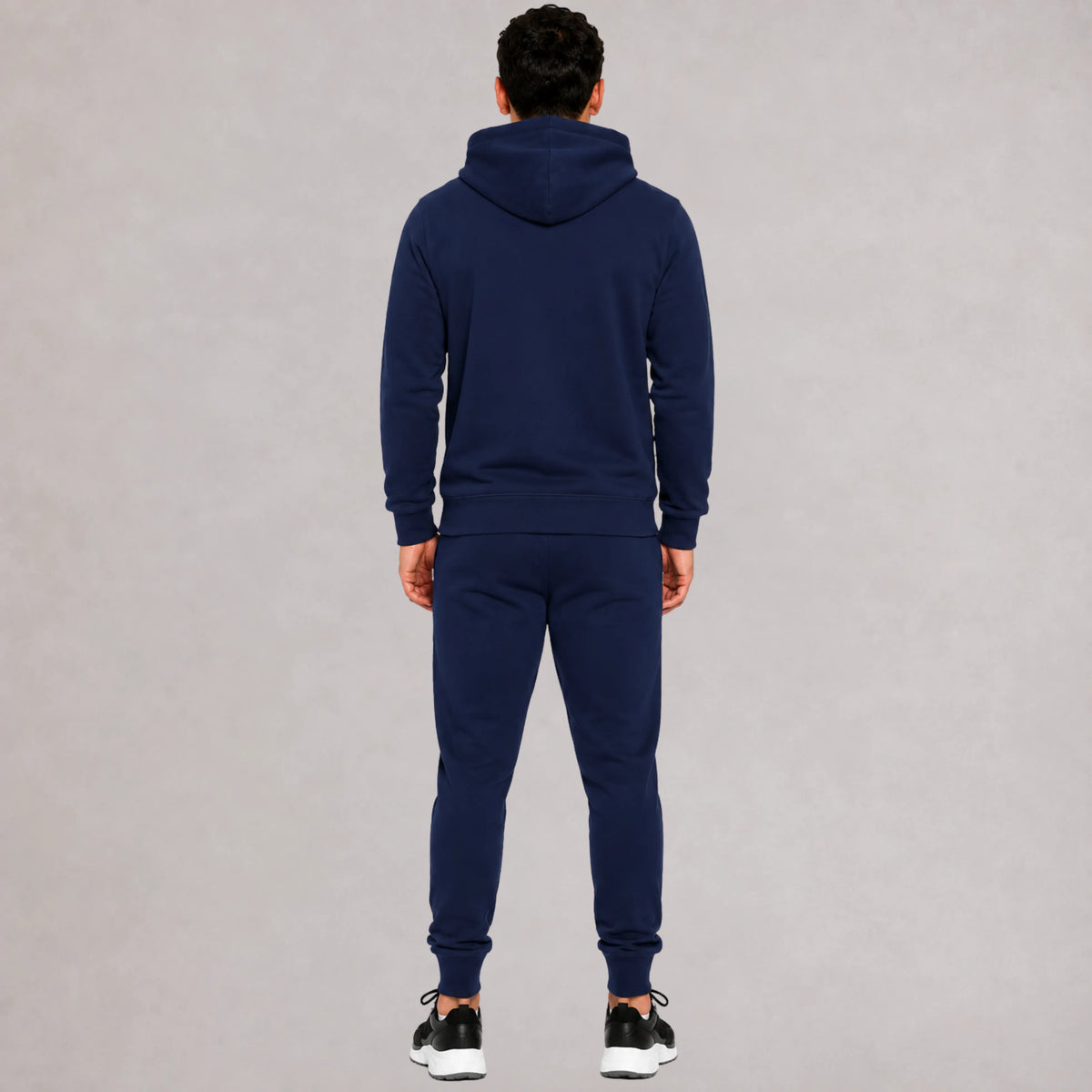 Fleece Navy Blue Jogging Suit Leather Badges | MooseLine Canada – Premium Fleece Jogging Suit