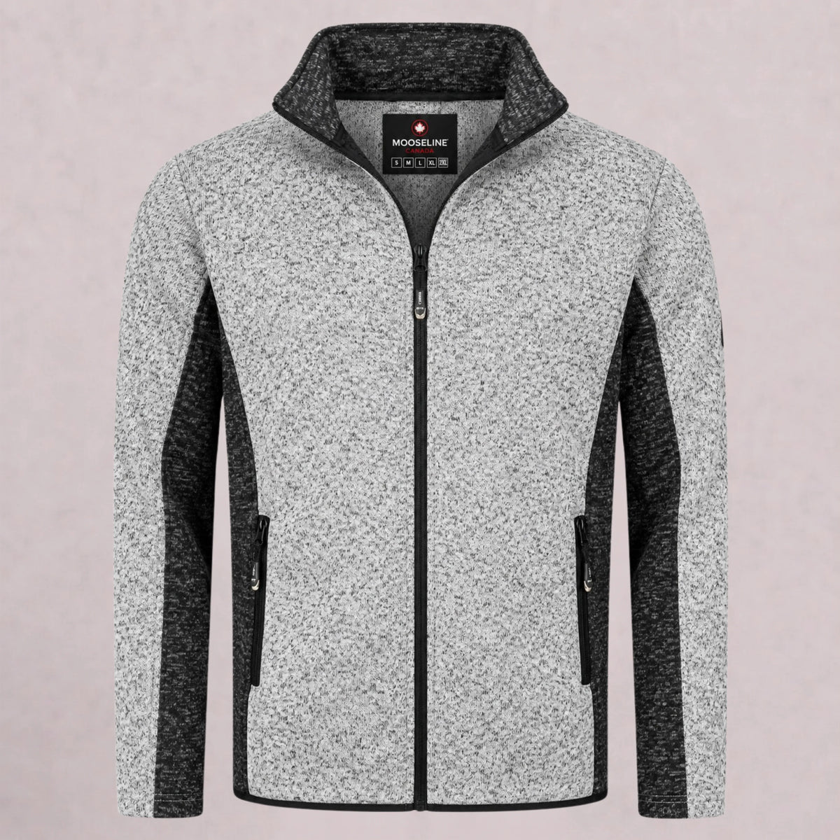 Sweater Knit with Sherpa – White / Black | Mooseline Canada