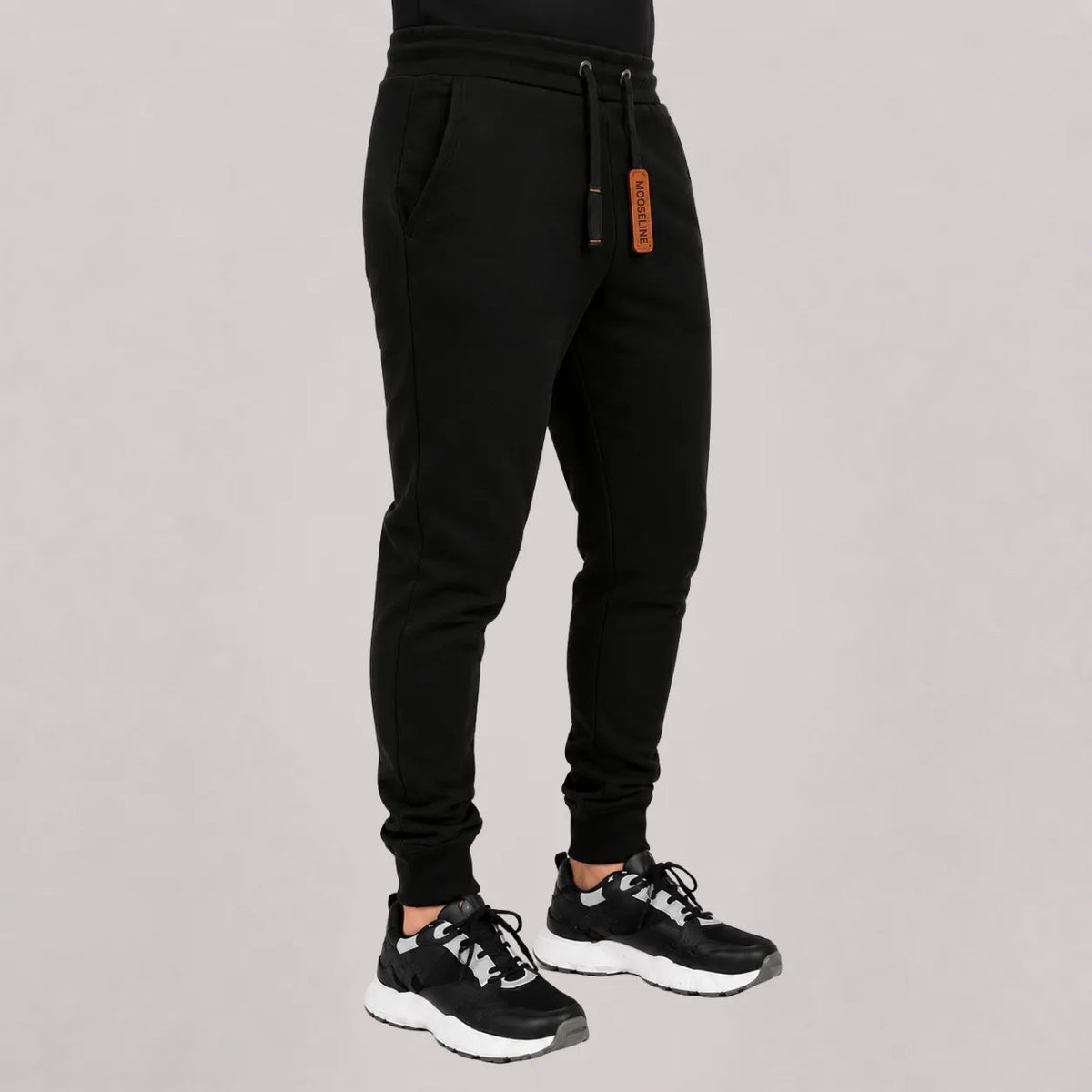 Fleece Black Trouser Leather Badges | Premium Fleece Trouser – MooseLine Canada