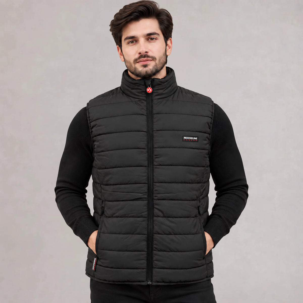 Men's Puffer Vest - Black | Mooseline Canada