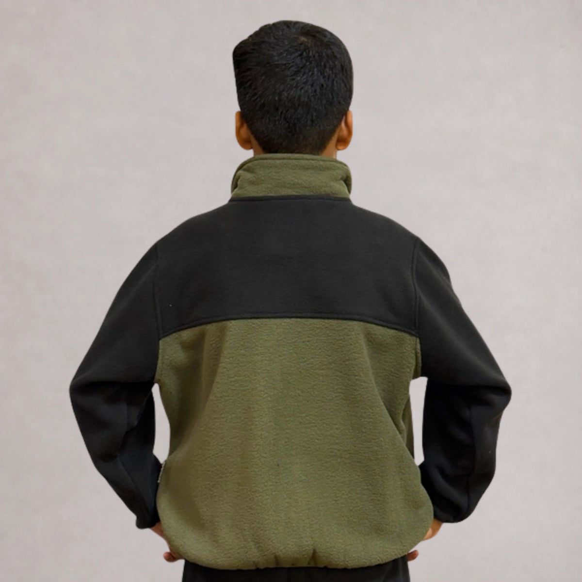 MooseLine Polar Fleece Kids Jacket – Black & Olive | Sizes 2–12 | MooseLine Canada