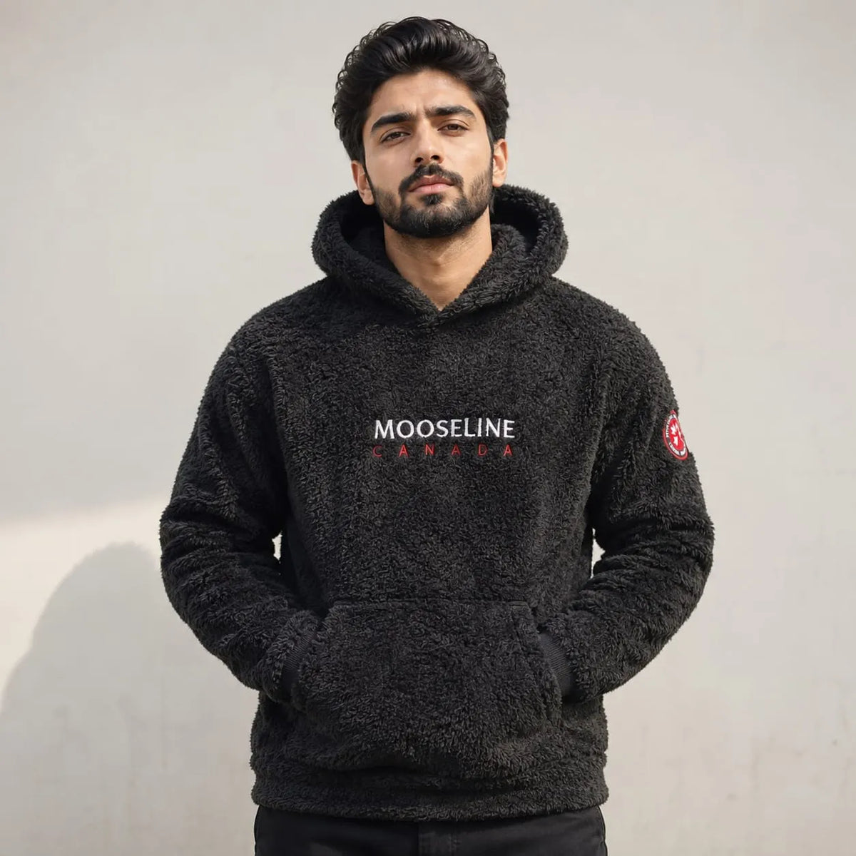 Sherpa Hoodie Black | MooseLine Canada – Premium Fleece Hoodie