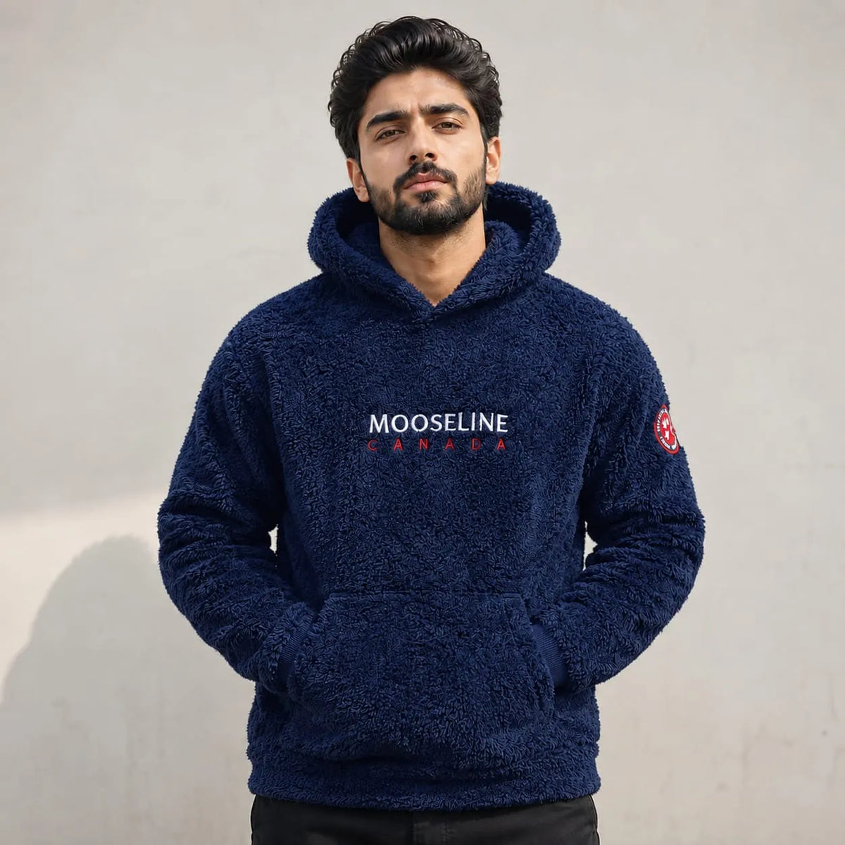 Sherpa Hoodie Navy | MooseLine Canada – Premium Fleece Hoodie