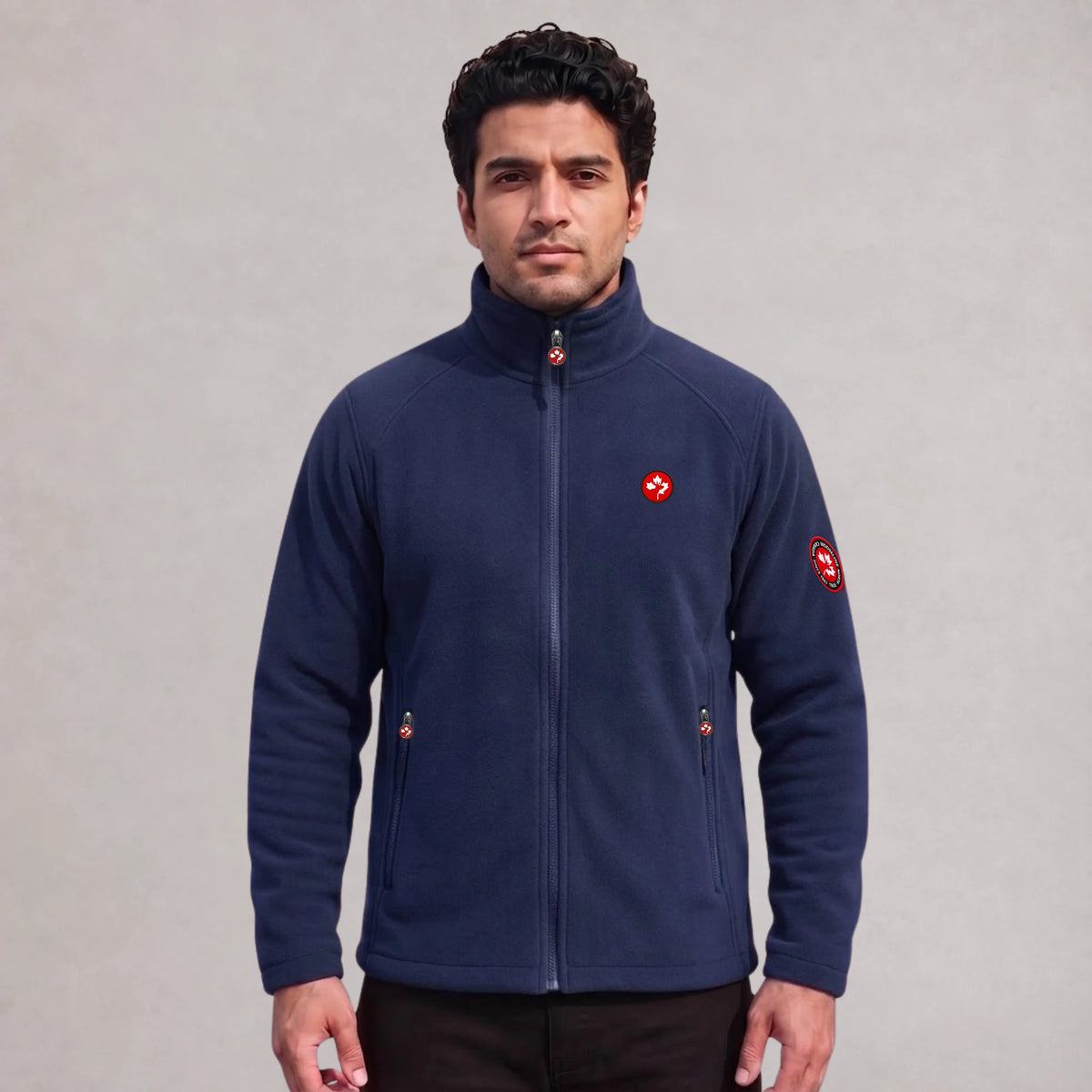 MooseLine Men's Polar Fleece Jacket – Navy | Premium Winter Fleece