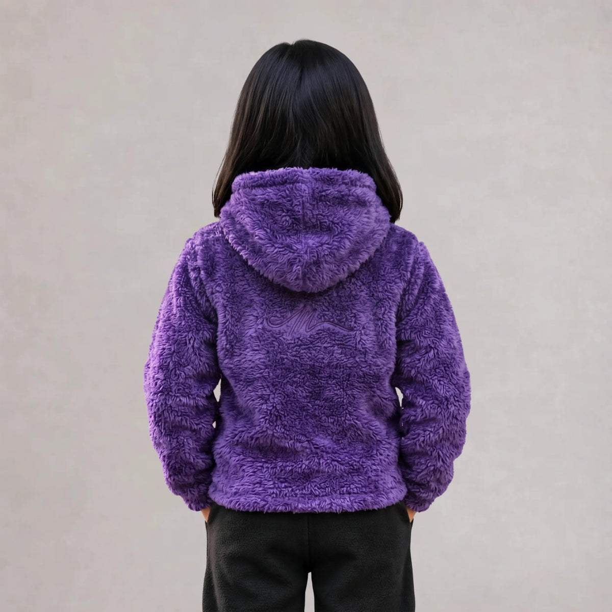 Kids Sherpa Fleece Hood – Purple | Mooseline Canada