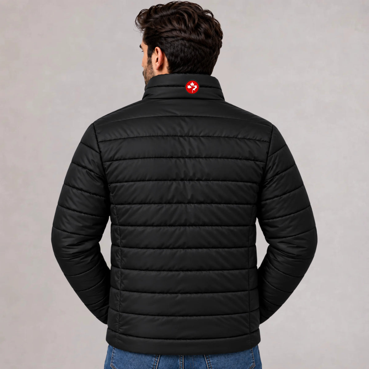 Men's Bubble Jacket Black — 300 GSM Quilted Winter Jacket | Mooseline Canada