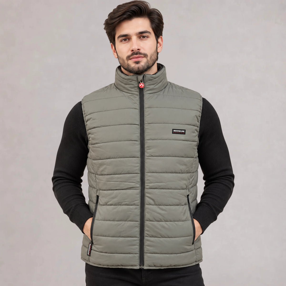 Men's Puffer Vest - Grey | Mooseline Canada
