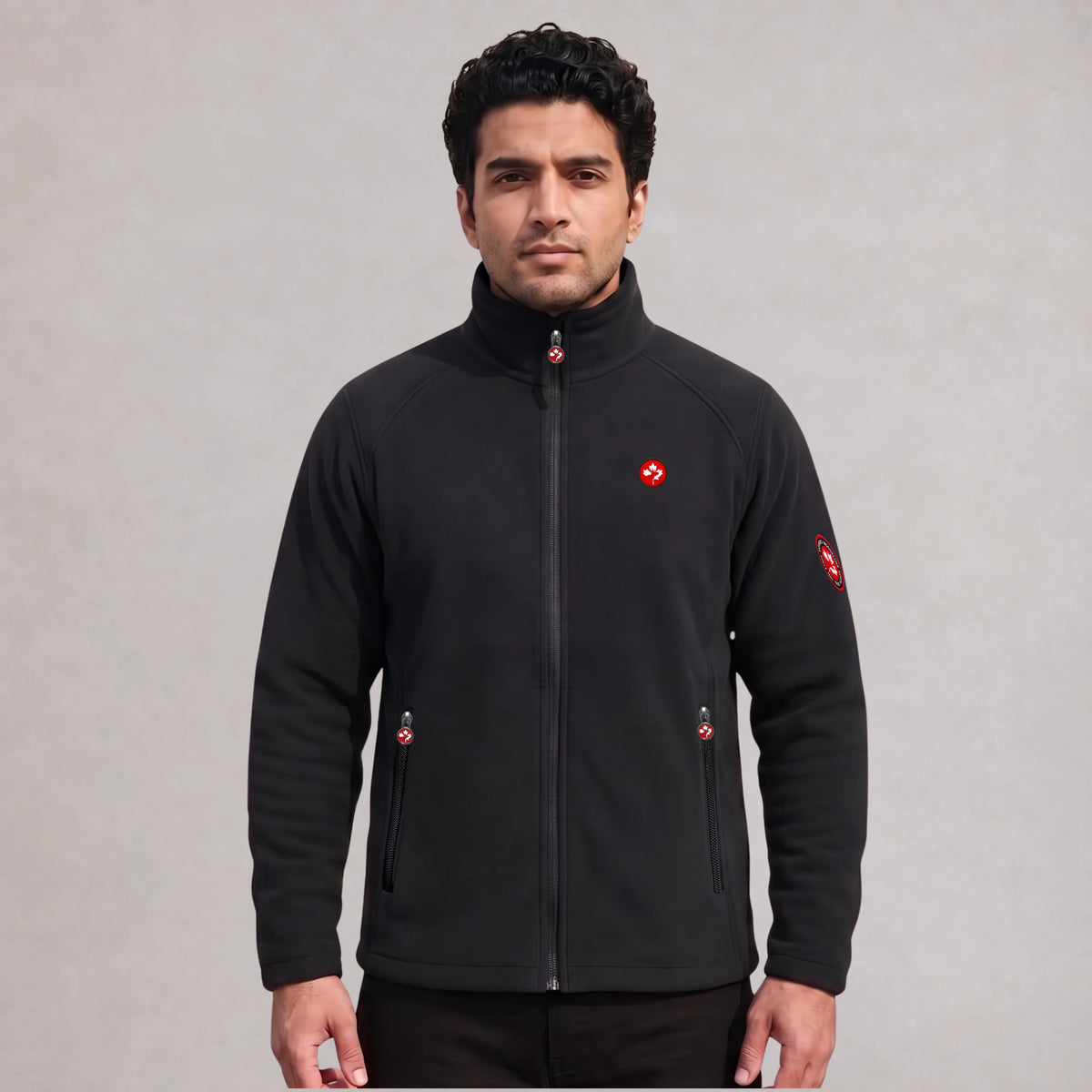 MooseLine Men's Polar Fleece Jacket – Black | Premium Winter Jacket