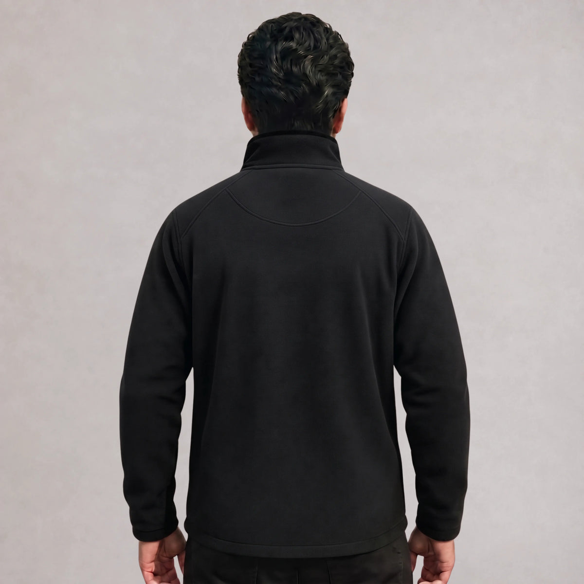 MooseLine Men's Polar Fleece Jacket – Black | Premium Winter Jacket
