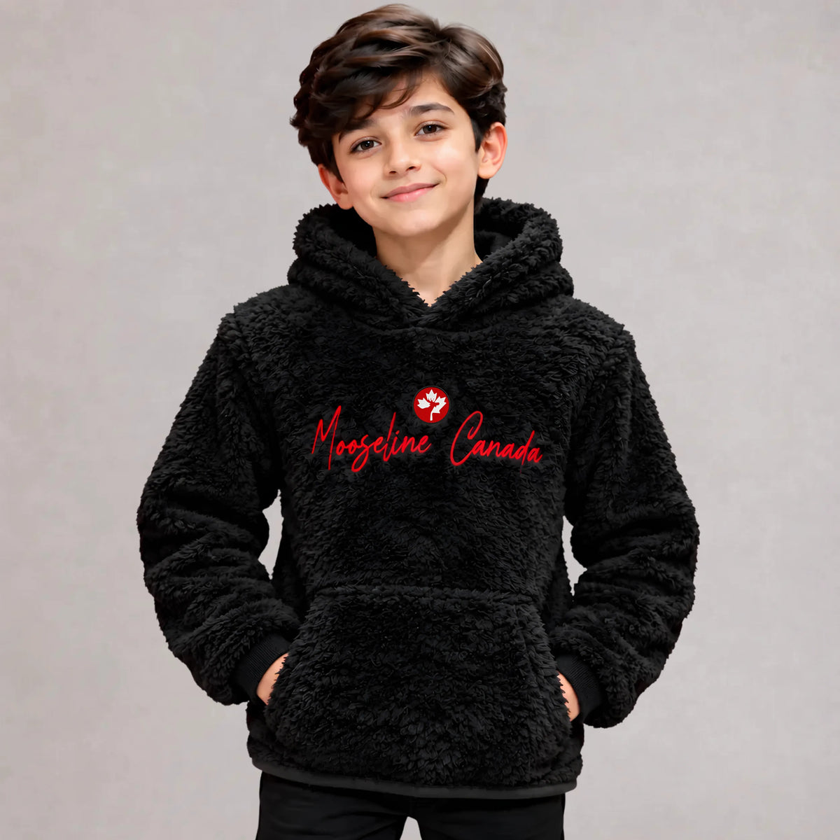 Kids Sherpa Hoodie Monster | Mooseline Canada