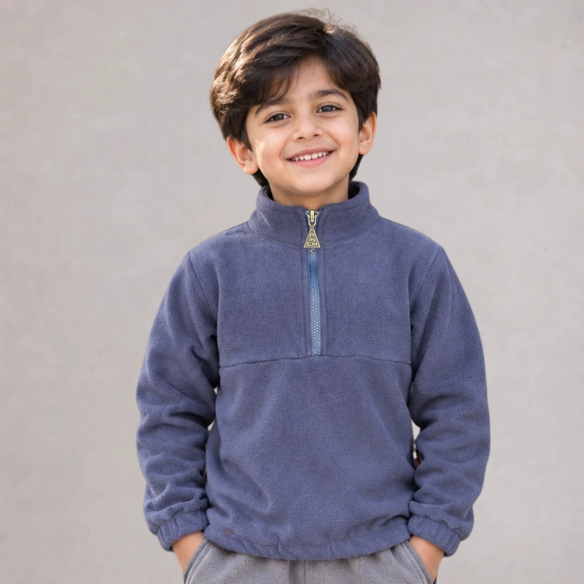 Kids Polar Fleece Half-Zip – Navy | MooseLine Canada
