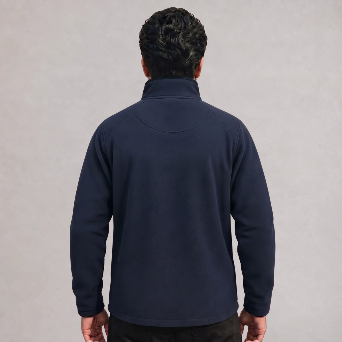 MooseLine Men's Polar Fleece Jacket – Navy | Premium Winter Fleece