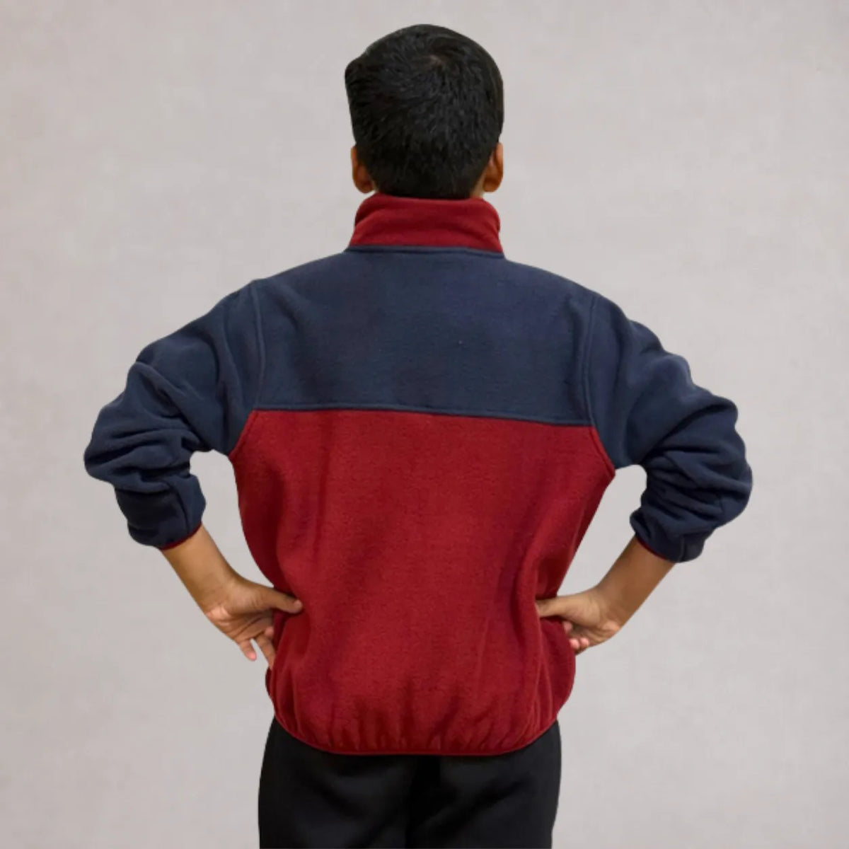 MooseLine Polar Fleece Kids Jacket – Mehroon & Navy | Sizes 2–12 | MooseLine Canada