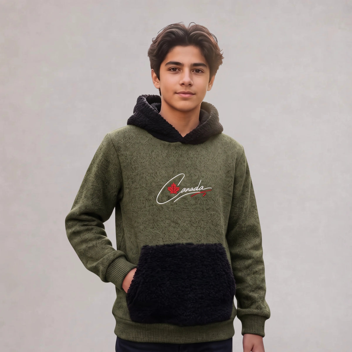 Kids Hachi Hood – Olive | Mooseline Canada