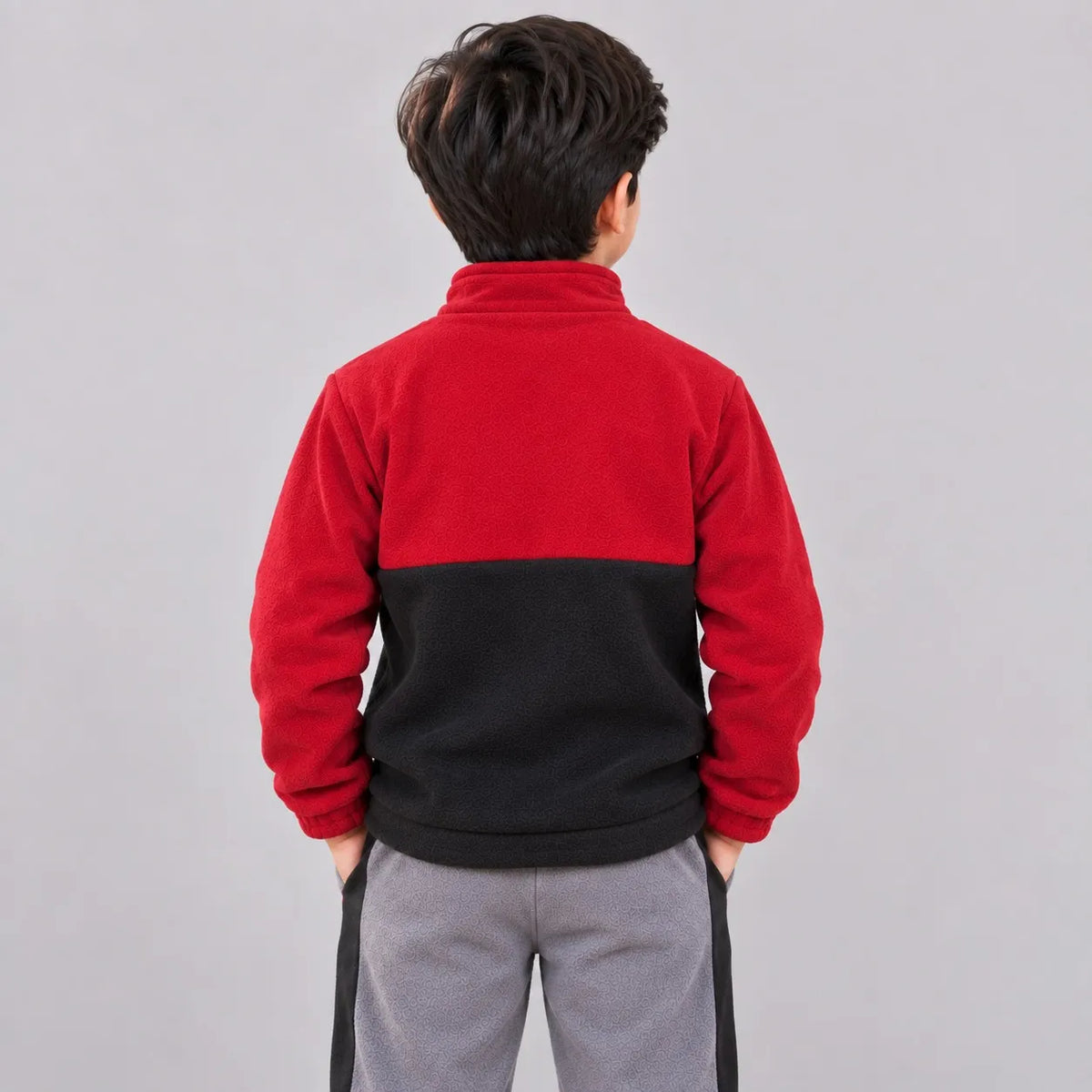 Kids Polar Fleece Half-Zip – Mehroon & Black | Mooseline Canada