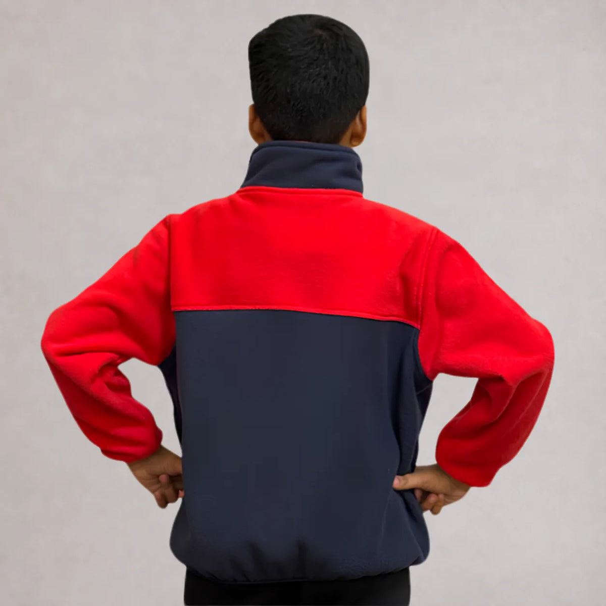 MooseLine Polar Fleece Kids Jacket – Red & Navy | Sizes 2–12 | MooseLine Canada